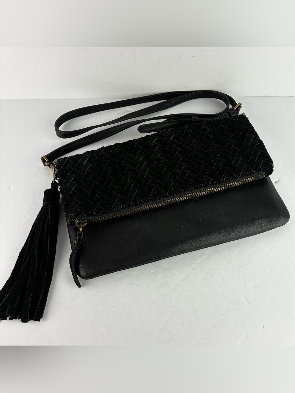 Lucky Brand Leather Foldover Clutch Purse